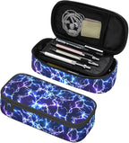 Cool Blue Purple Electric Lightning Pencil Case Organizer Big Capacity Pencil by Unknown
