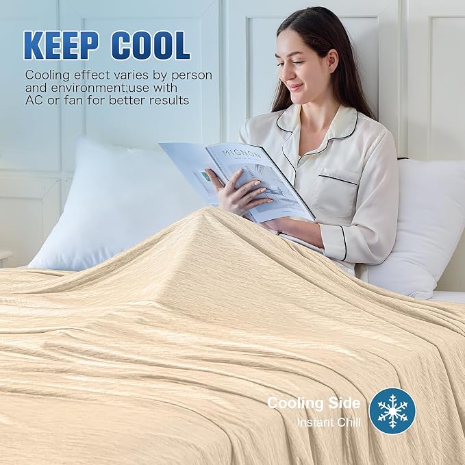 KMUSET Cooling Blanket Queen Size, Double Sided Summer Cooling Blankets - Image 5