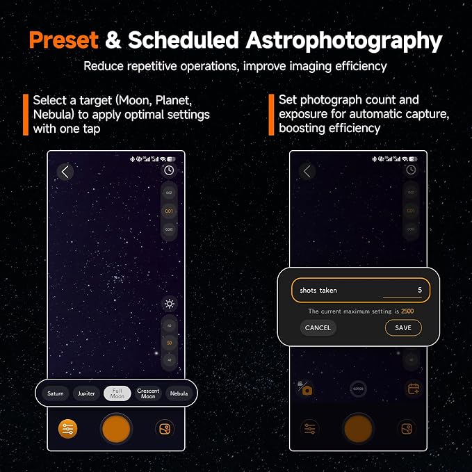 SVBONY SC311 Upgraded WiFi Telescope Camera, 30S Exposure, 2500mAh 32GB - Image 7