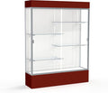 Waddell Spirit Lighted Floor Display Case, Satin Finish, Maroon Base and Top by WADDELL