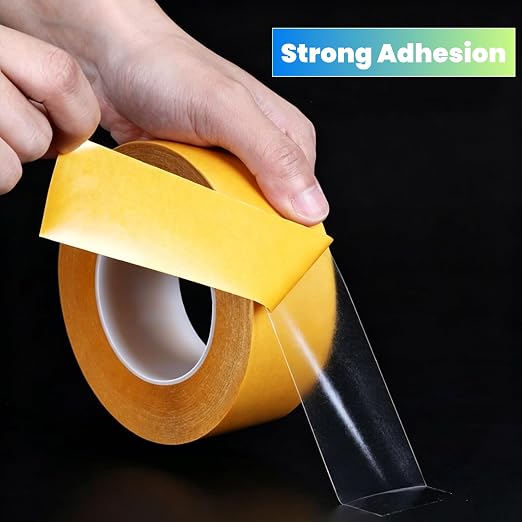 Ultra Thin Clear PET Double Sided Tape 2” x 82 Ft Strong Adhesive Removable No - Image 7