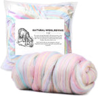 Wool Roving 7.02oz Colored Natural Needle Felting Wool Bulk by yizzvb