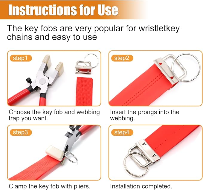 mankk 40PCS 1 inch Key Fob Hardware Set - Image 4