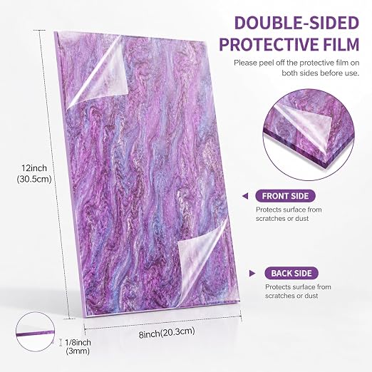 TOEPODO Pearl Cast Acrylic Sheets Pearlescent Glitter Acrylic Sheet 1/8 - Image 4
