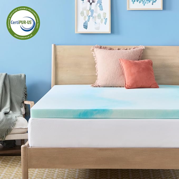 Linenspa 3 Inch Swirl Gel Memory Foam Mattress Topper, California King Size – - Image 6