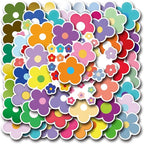 62PCS Colorful Flower Stickers, Waterproof PVC Vinyl Cute Floral Decals by Unknown