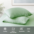 Viscose from Bamboo Pillow Protectors Set of 2 Saga Green Q - Image 3