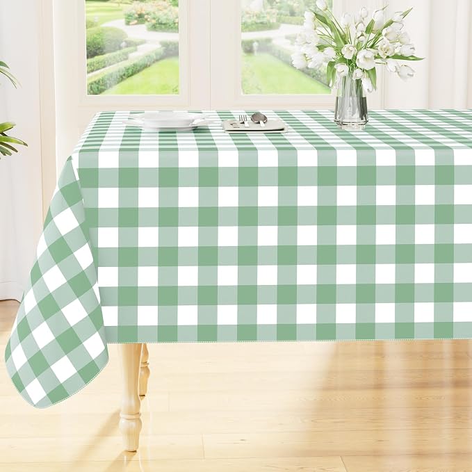 Smiry Rectangle Table Cloth, Waterproof Vinyl Tablecloth by Smiry