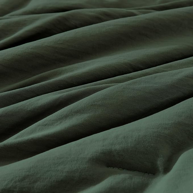 WRENSONGE Oversize King Size Comforter Set- 7 Pieces Deep Green Bed in a Bag - Image 6
