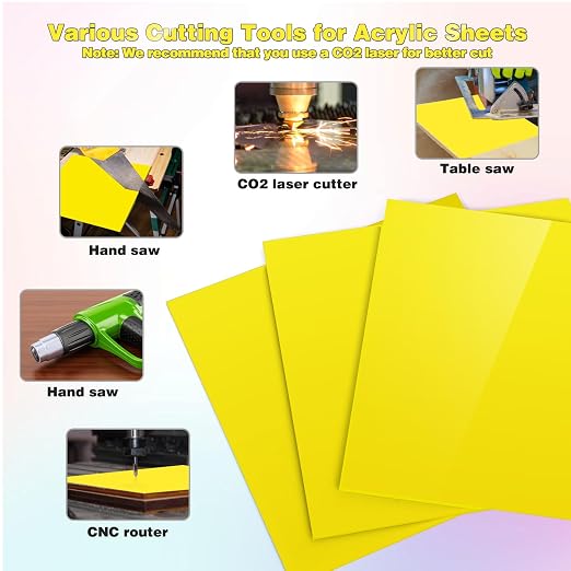 Adrattnay Yellow Acrylic Sheets 1/8 Thick, Opaque Acrylic Sheets Acrylic Panel - Image 5