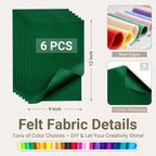 Hunter Green Soft Felt Sheets for Crafts, 1.6mm Thick, Kids' Crafts, DIY - Image 2