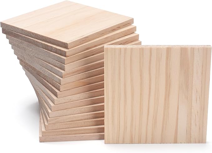 4″ X 4″ Wood Squares Wooden Blocks by Coowayze