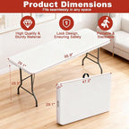 Elevon Folding Table Set of 2, 8 Feet Heavy Duty Fold-in-Half Utility Table - Image 2