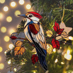 Red Woodpecker Acrylic Suncatcher Stained Glass Effect Window Car Hanging - Image 6