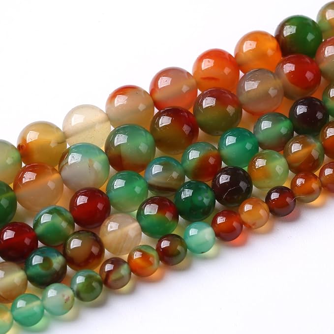 72PCS 10mm Natural Peacock Agates Beads - Image 2