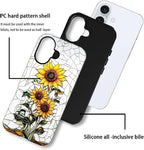 ZHEGAILIAN Case for iPhone 16, Sunflower Faux Stained Glass Effect Durable - Image 4