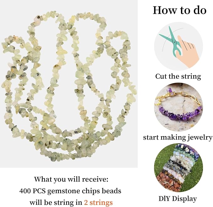400pcs Natural Chip Stone Beads - Image 9