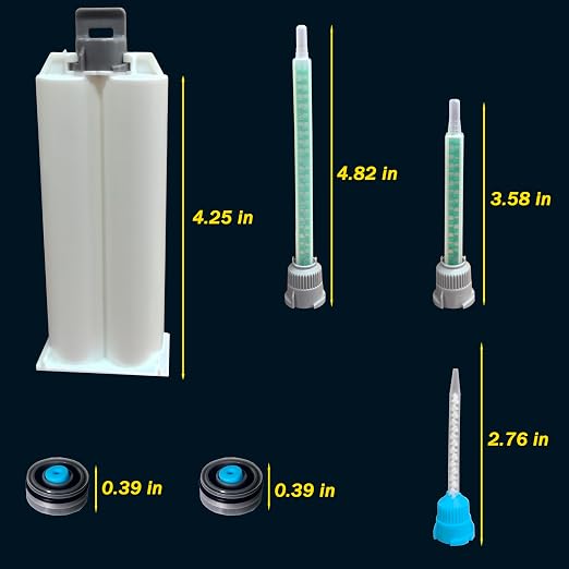 2 epoxy Resin Gun Barrels, 8 nozzles of 3 Different Specifications, - Image 2