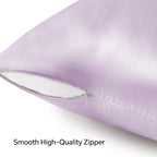 BEDELITE Satin Pillowcase with Zipper, Lavender King Size Pillow Cases Set of 2 - Image 5