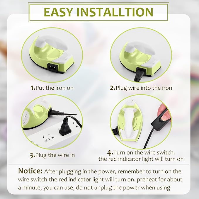 Honoson Mini Craft Iron Mini Heat Press Small Iron 3.93 x 2.36 x 2.76 in - Image 3