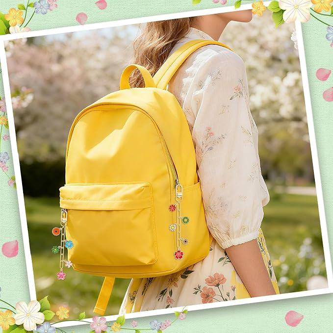 AUGSUN 189Pcs Flower Keychain Making Kit Floral DIY Keychain Craft | Colorful - Image 5