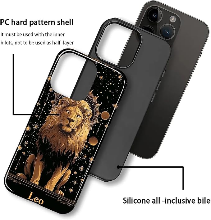 ZHEGAILIAN Case for iPhone 13 Pro Max, Galaxy Lion Gold Durable Shockproof - Image 2