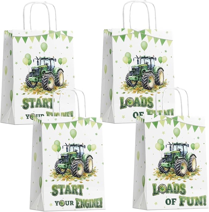24 Pack Tractor Party Favor Bags, Farm Tractor Gift Bags by Unknown