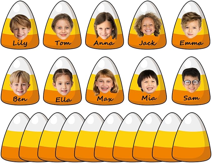 gisgfim 80Pcs Halloween Candy Corn Cutouts Halloween Party Decorations Bulletin by gisgfim