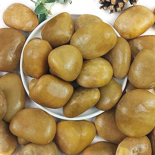 YISZM 20lbs Yellow River Rocks for Landscaping, 2-3 Inch Natural Pebbles for by YISZM-ForYourNaturalLife