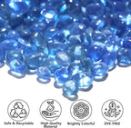 QYGL 0.55LB Light Blue Clear Glass Pebbles, Tumbled Sea Glass Stones - Image 2