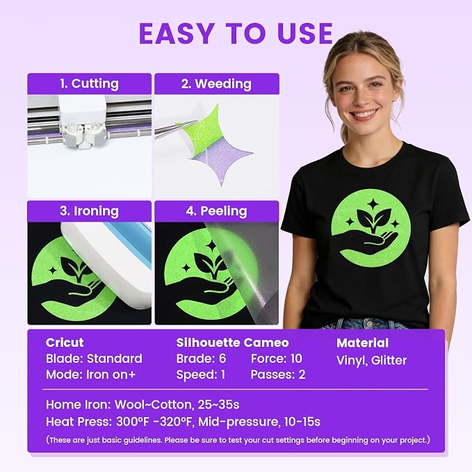 Green Glitter HTV Heat Transfer Vinyl - Image 2