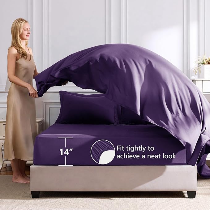 CozyLux King Size Comforter Set Purple - Image 5
