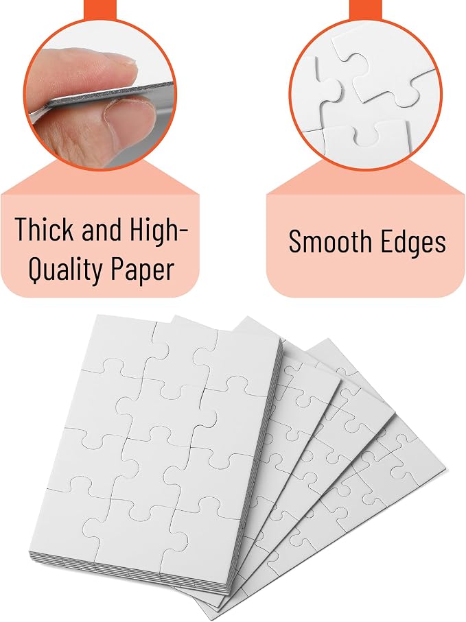 Mr. Pen- Blank Puzzle, 10 Sets, 12/28/48 Pieces/Pack, 8.2" x 5.6" | Modern - Image 3