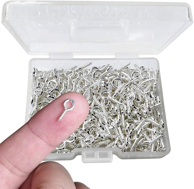 300PCS Mini Screw Eye Pin Pegs, 10 x 5mm Hooks, Self-Tapping Screws by TTSAM