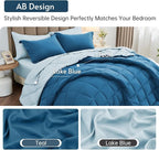 MUXHOMO 7 Pieces California King Comforter Set, Reversible Bed in a Bag Cal - Image 3