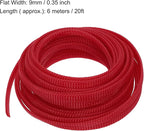 uxcell PET Expandable Sleeving 20ft 1/4" Red Cable Management Sleeve Cord - Image 3