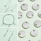 PH PandaHall 100 Pcs 304 Stainless Steel Flat Round Blank Stamping Tag Pendants - Image 4