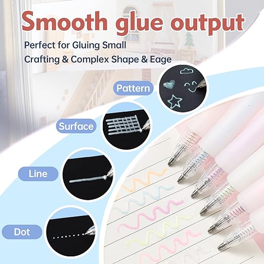 Quick Dry Glue Pens, Ballpoint Roller Stick Pen Set, Apply Glue Like Writing - Image 4