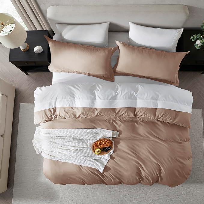 Nestl Khaki Duvet Cover Queen Size - Image 5