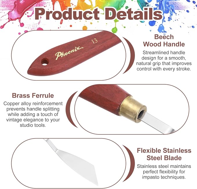MECCANIXITY Pack of 1 Palette Knife No.13, 8.4" Long Palette Knives - Image 3
