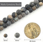 8mm Matte Crazy Lace Agate Bead, 15-Inch Matte Round Loose Stone Beads - Image 3