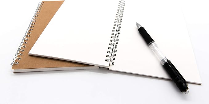 DSTELIN Blank Spiral Notebook, Soft Cover, Sketch book, 100 Pages / 50 Sheets - Image 2
