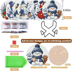 8 Pack Diamond Art Coasters, Christmas Snowman Diamond Painting Coasters | - Image 2