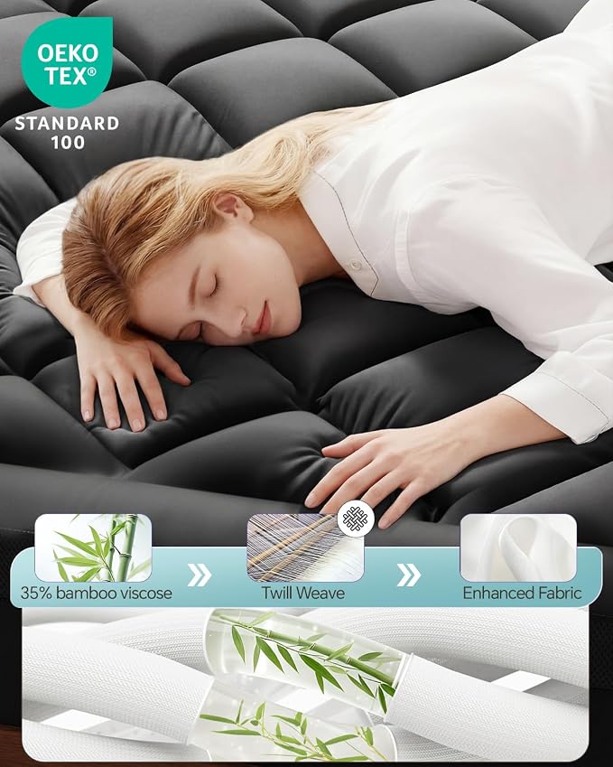 ChiXpace Dual Layer 4 Inch Memory Foam Mattress Topper Full - Image 2