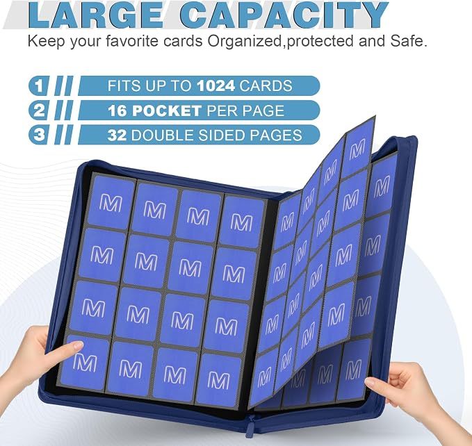 Premium Card Binder 16 Pocket, Trading Card Binder Holds up to 1000+Cards - Image 2