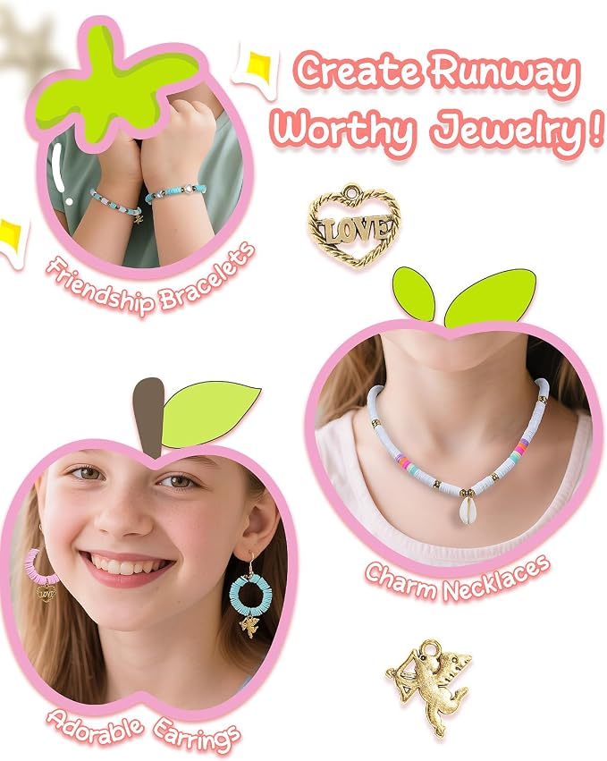 Mio Angle Clay Beads Bracelet Making Kit 24 Colors Flat Preppy Beads - Image 6