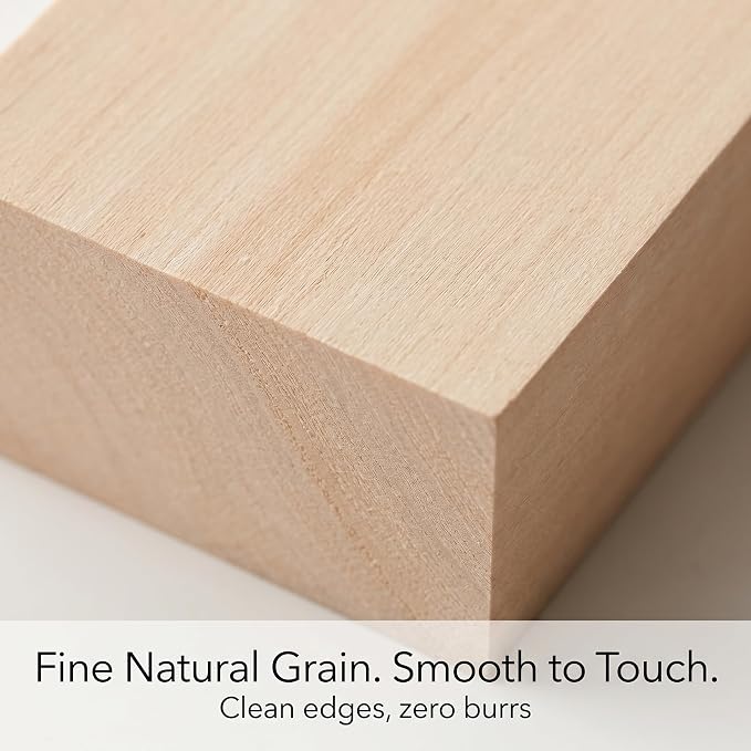 4 PCS 10x3.5x1.7 Inch Unfinished Wood Blocks, Wooden Rectangle Blocks Basswood - Image 5