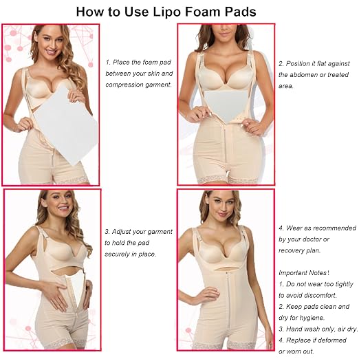 5 Pack Lipo Foam Pads for Post Surgery Ab Board Liposuction Surgery | - Image 6