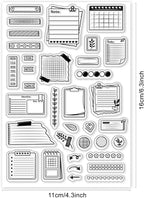 GLOBLELAND Calendar Label Theme Transparent Stamps Gridlines Clear Stamp Seals - Image 6