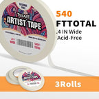 3 Pack White Artist Tape - Image 2
